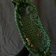 Green woven ceramic fruit bowl