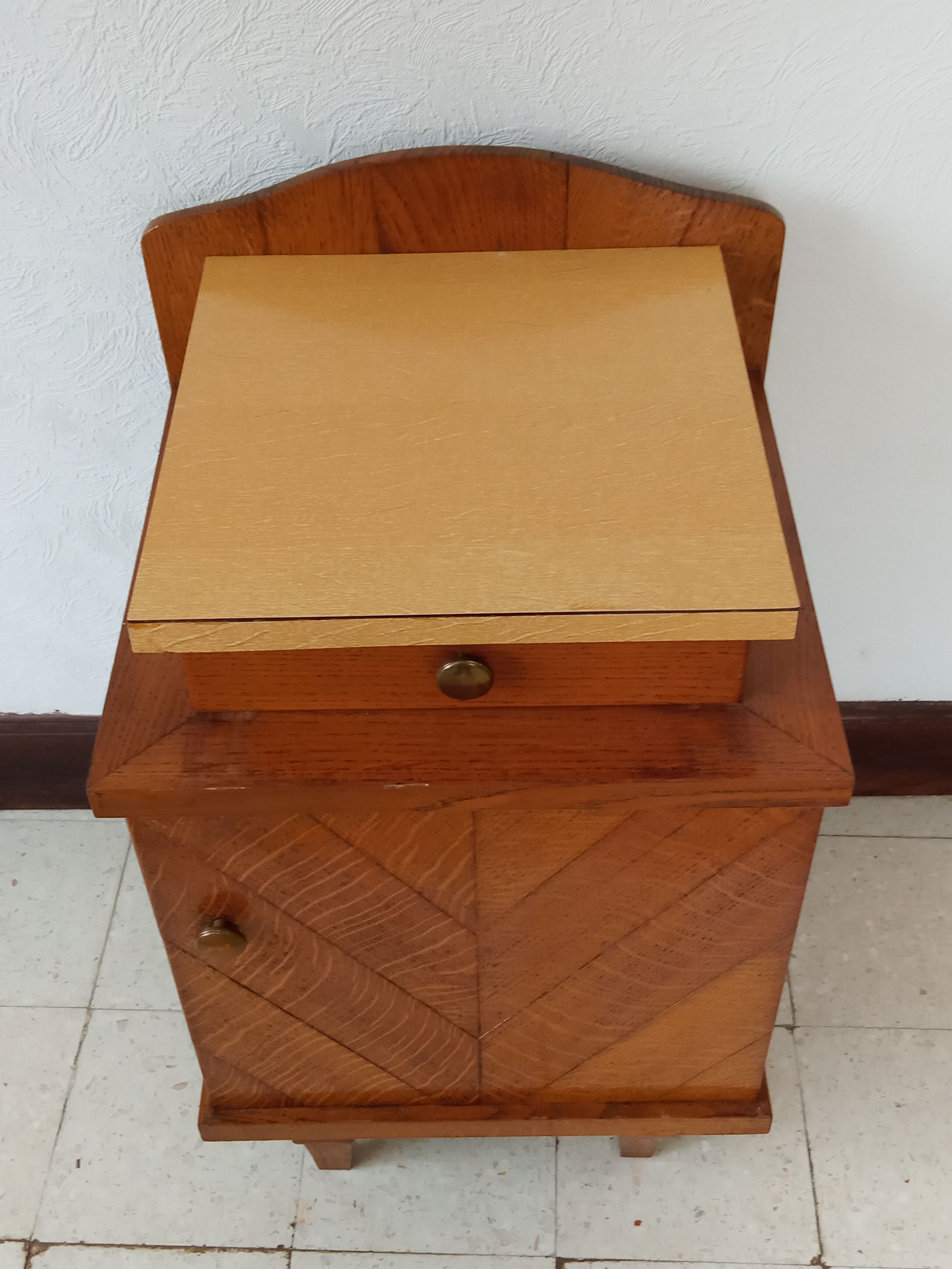 1950 oak bedside table