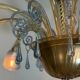 Venetian lustre in two-colour Murano glass, blue and gilded, circa 1990.
