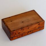 Rectangular box or small casket in elm burl, 1970s