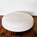 Large Italian glossy white acrylic minimalist pill flush mount ceiling fixture lamp. 1960s
