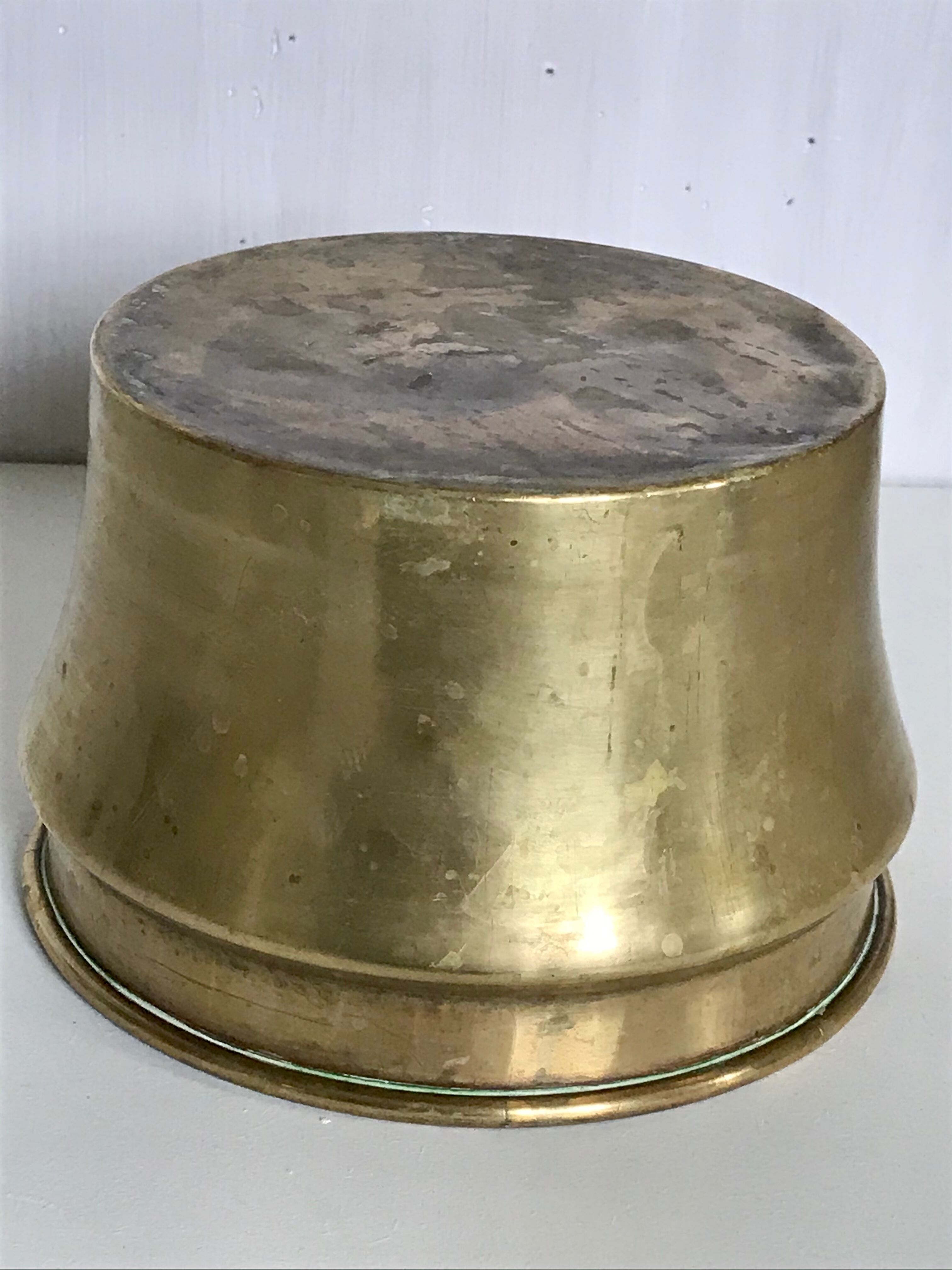 Vintage brass pot cover