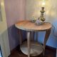 Vintage side table from the 50s-70s, solid raw oak.