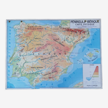 Old MDI map Spain-Iberian Peninsula