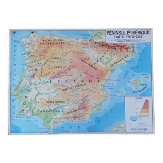 Old MDI map Spain-Iberian Peninsula