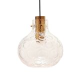 Mid-Century Bubble Glass & Brass Ceiling Light/Pendant by Helena Tynell for Limburg, Germany, 1960s