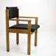 Office armchair, Bridge, in brutalist oak, vintage
