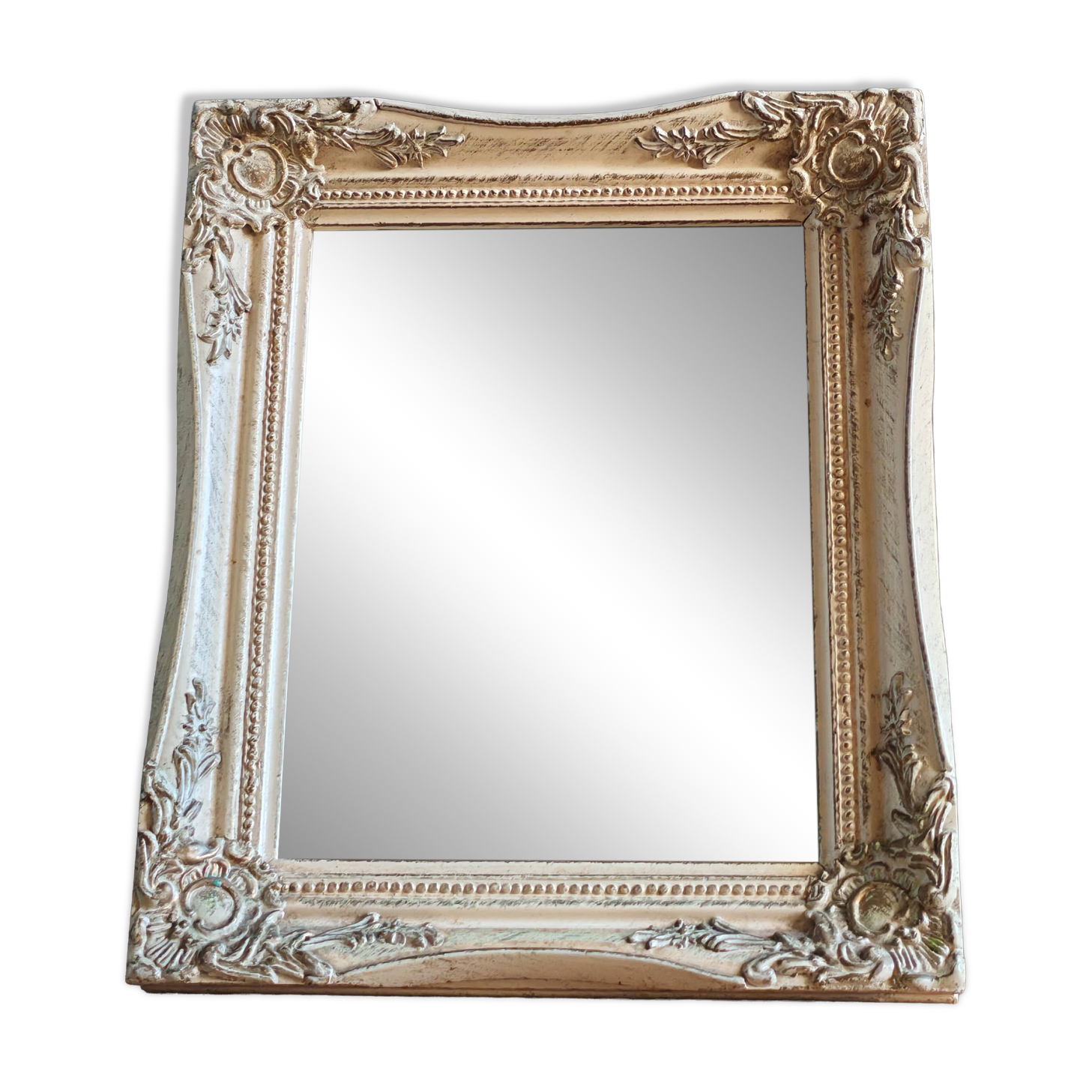 Vintage Rectangular Wall Mirror – Carved Solid Wood Frame