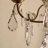 Lustre ancien en laiton et cristal