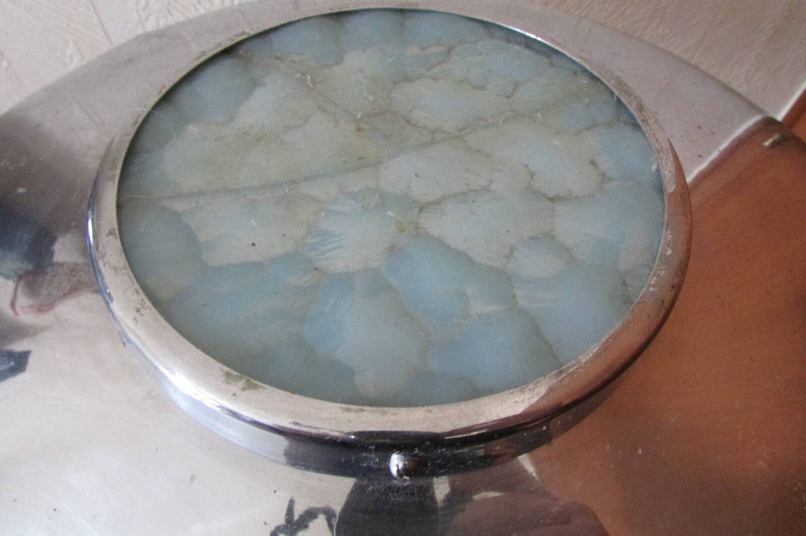 Vintage chrome mushroom lamp, industrial style