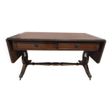 Elegant vintage coffee table, Regency style, in mahogany finish.