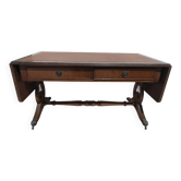 Table basse vintage, style Regency, en bois finition acajou
