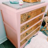Commode Art déco rose