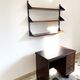 Shelves in rosewood and black lacquered metal from the 50s