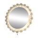 Large circular boho wall light with mirror in melted ice acrylic, 1970s