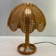 Vintage table lamp rattan and wicker 1970