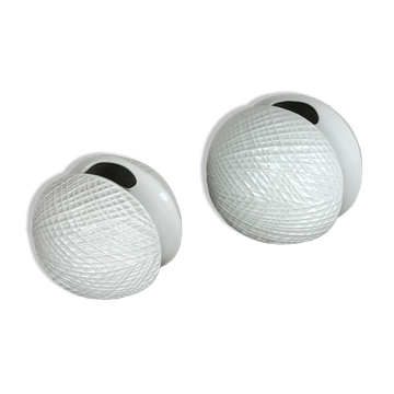 Set of 2 Porcelain Op Art "JOJO" Vase by Wunsiedel Bavaria, Germany, 1970s