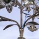 Paire de chandeliers laiton bronze décor floral