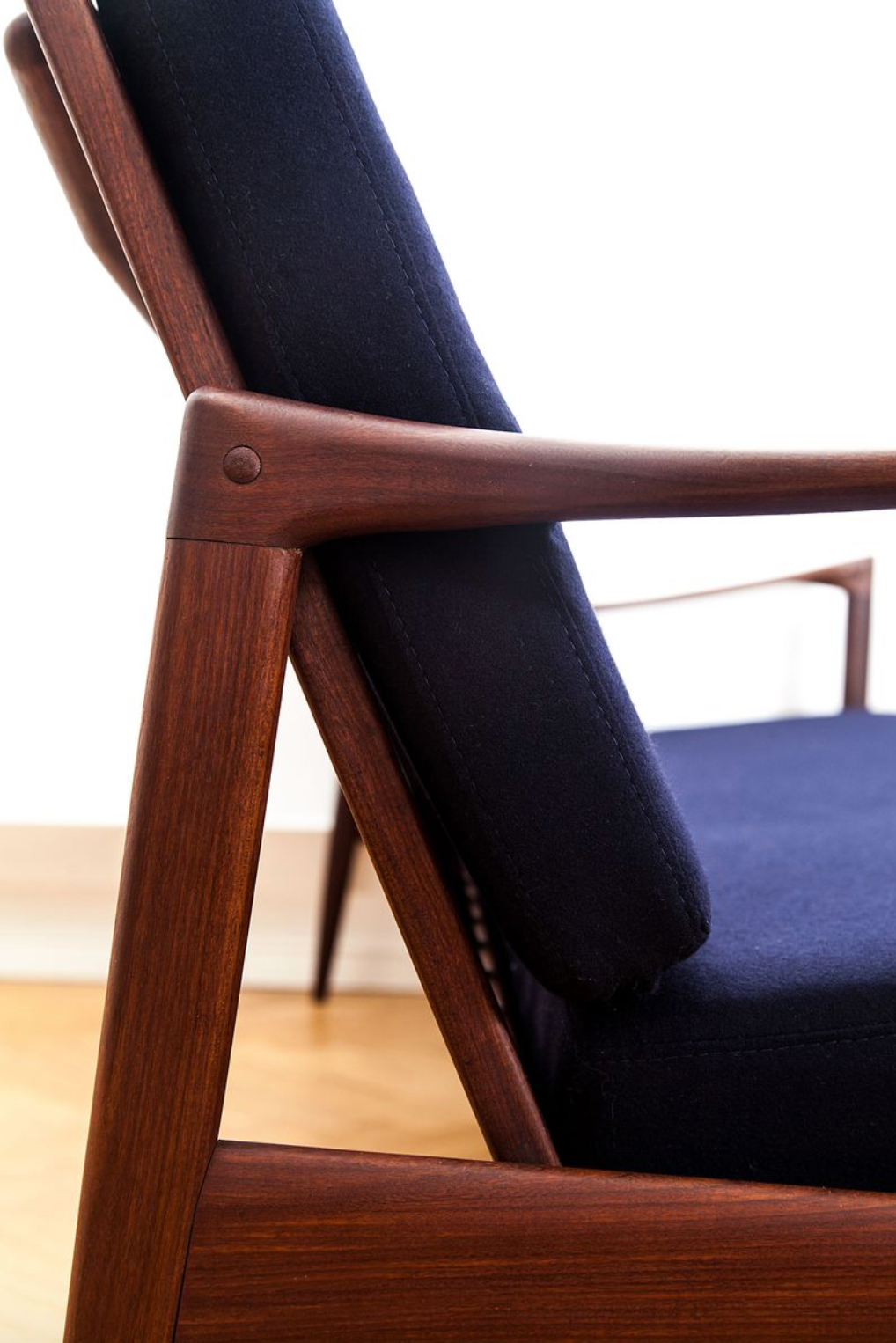 Afromosia & Wool Kandidaten Sofa by Ib Kofod-Larsen for OPE, 1950s