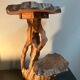 Old bedside table or plant holder vintage wood deco brutalist naturalist