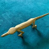 6 crocodile-shaped brass knife holders