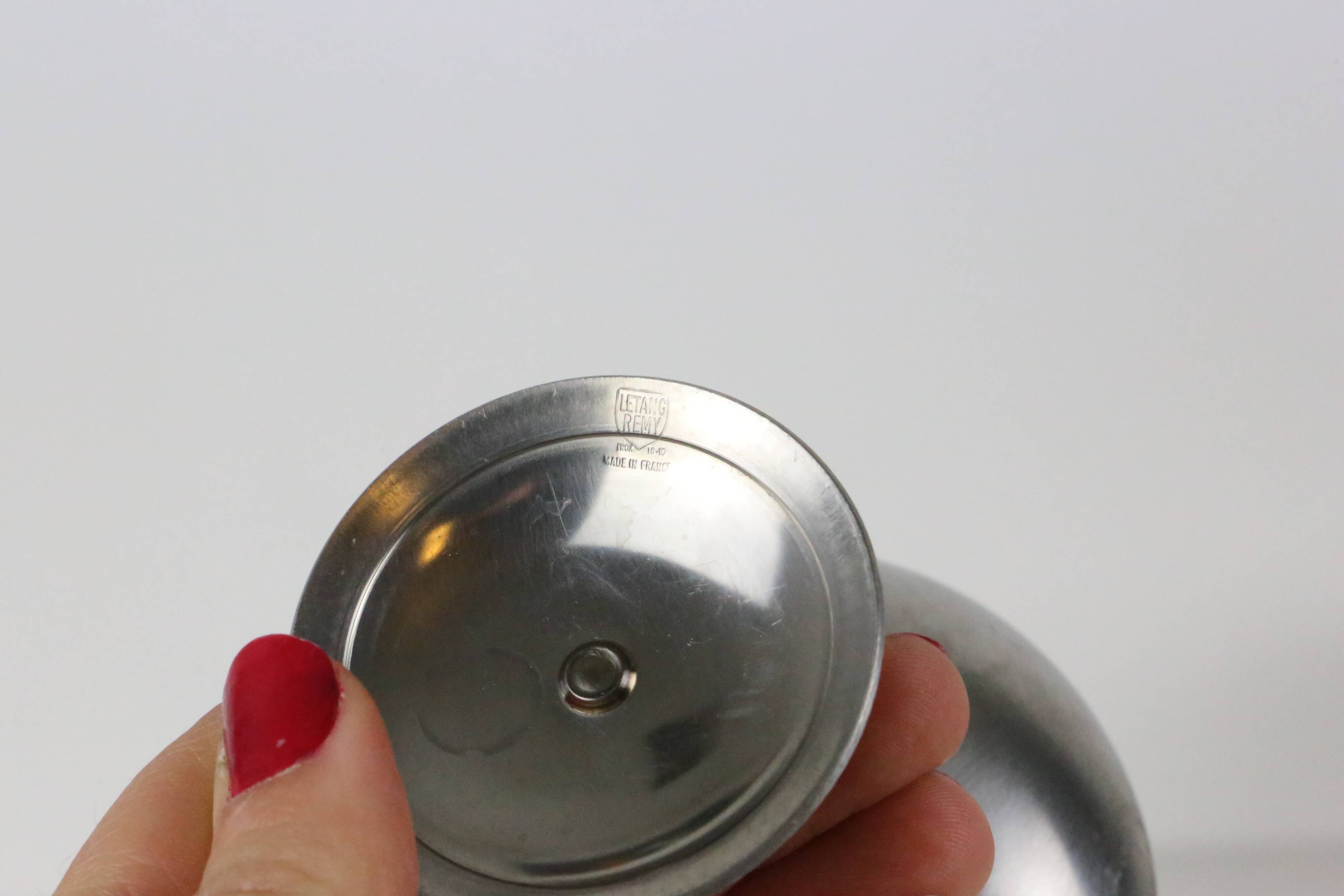 Set of 6 stainless steel bowls by Letang-Remy, vintage French, 1970s