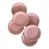 6 powder pink Italian iron earthenware plates