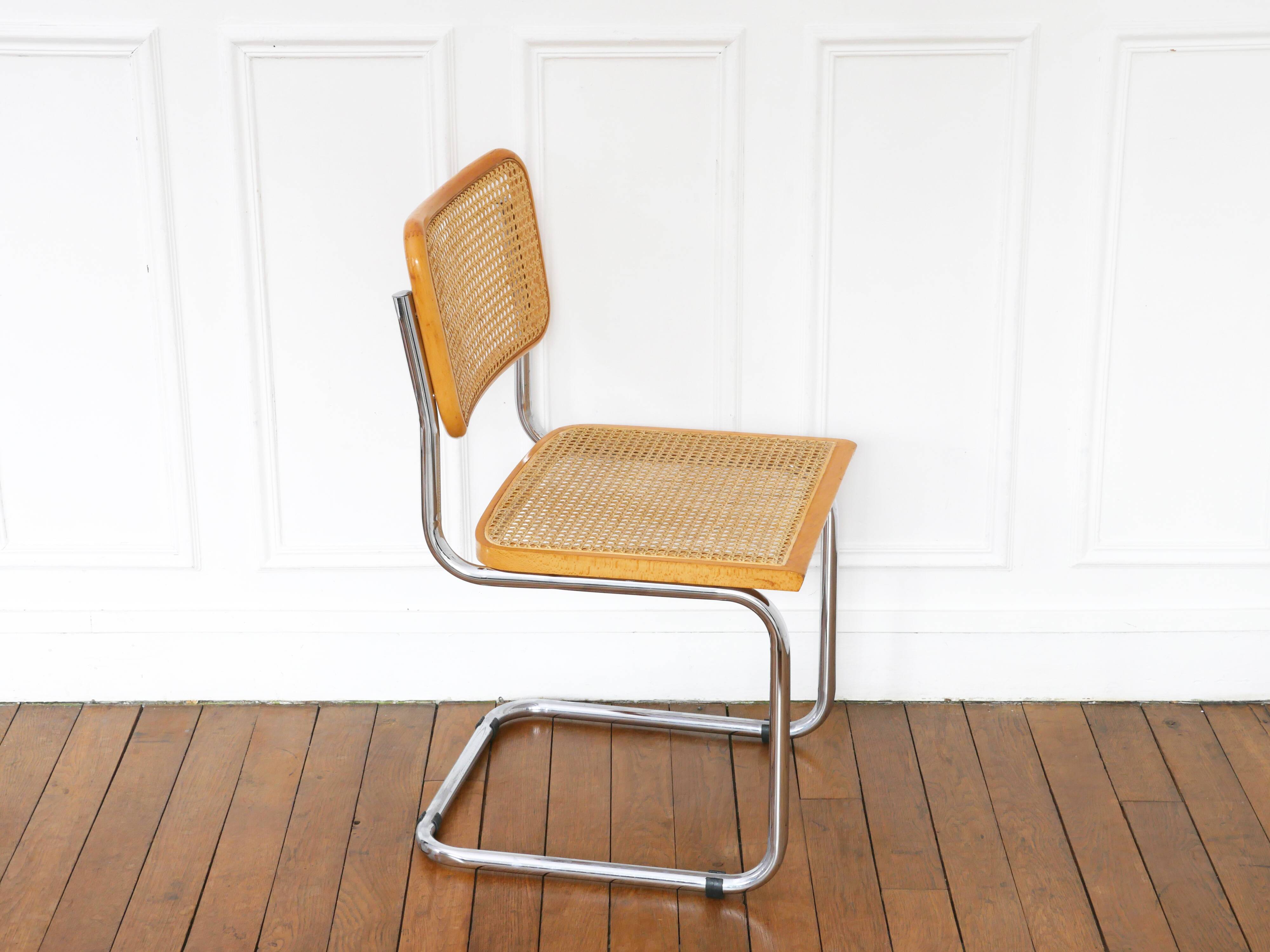 Chaise Cesca B32 Breuer Made in Italy - Cannage de l'assise refait