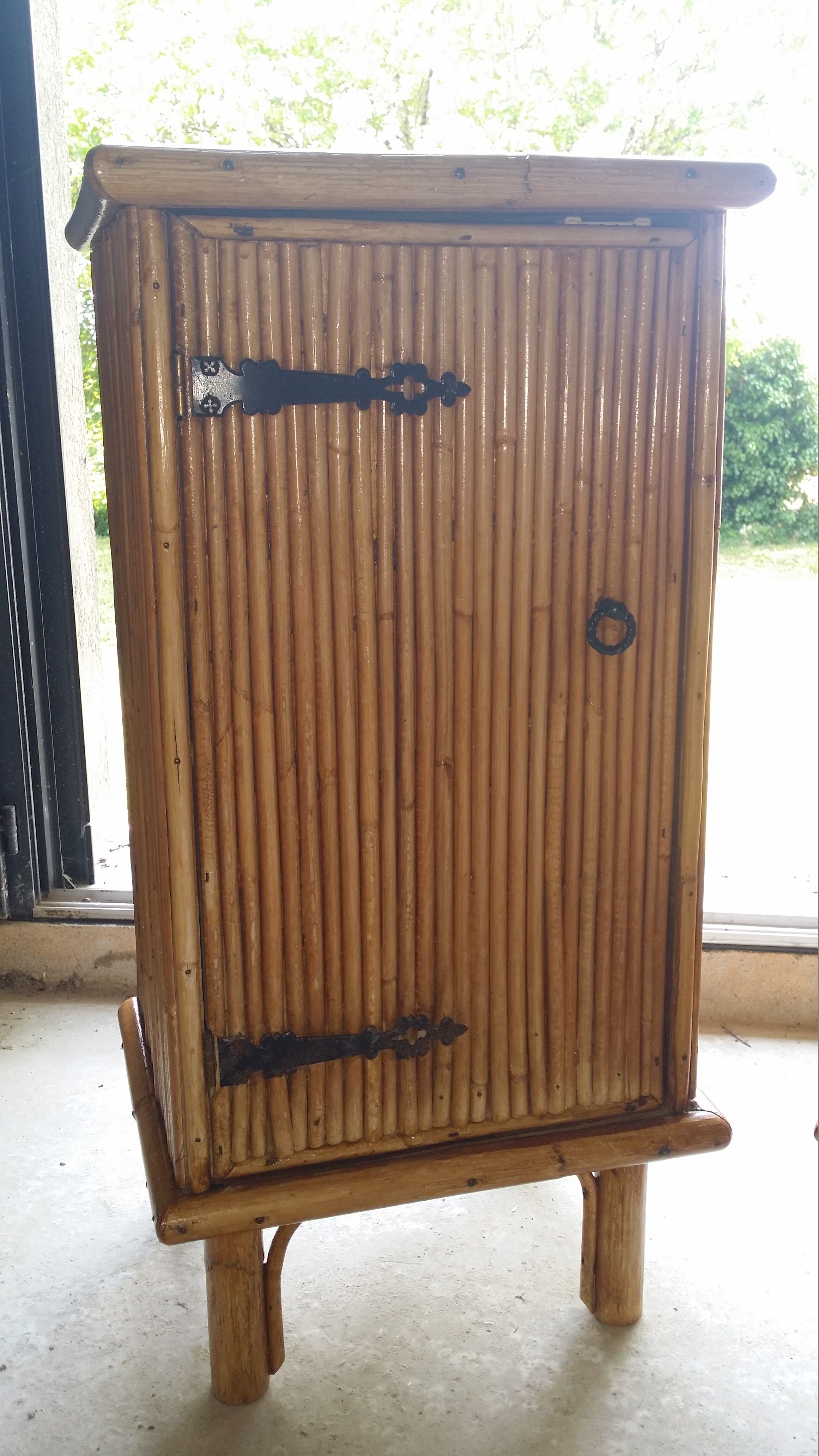 Pair of rattan bedsides