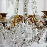 6 Light Bronze And Crystal Chandelier