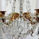 6 Light Bronze And Crystal Chandelier
