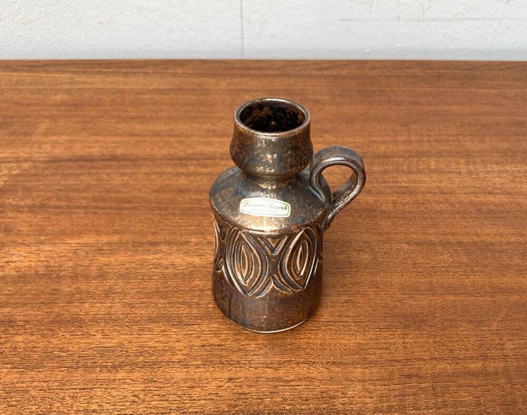 Carafe vase from Lovemose Danish Pottery Studio, mid-century Denmark, 1960s.