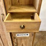 Art Nouveau wardrobe in pine with ceramic tiles, early 20th century.