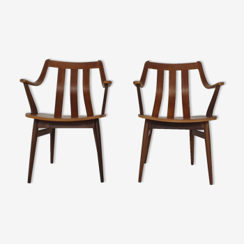 Ensemble de deux fauteuils en teck, Pays-Bas des années 1960