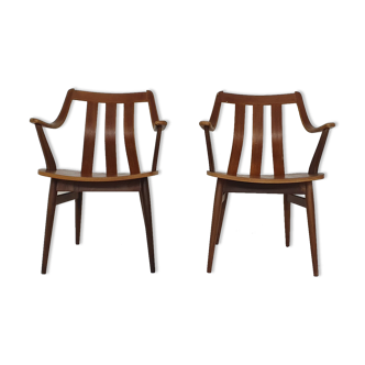 Ensemble de deux fauteuils en teck, Pays-Bas des années 1960