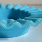 CENDRIER Vide-Poche Verre OPALIN Bleu VINTAGE