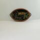 Old serving tray with mother-of-pearl leaf decor / vintage