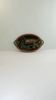 Old serving tray with mother-of-pearl leaf decor / vintage