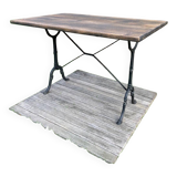 Vintage bistro table with solid oak top