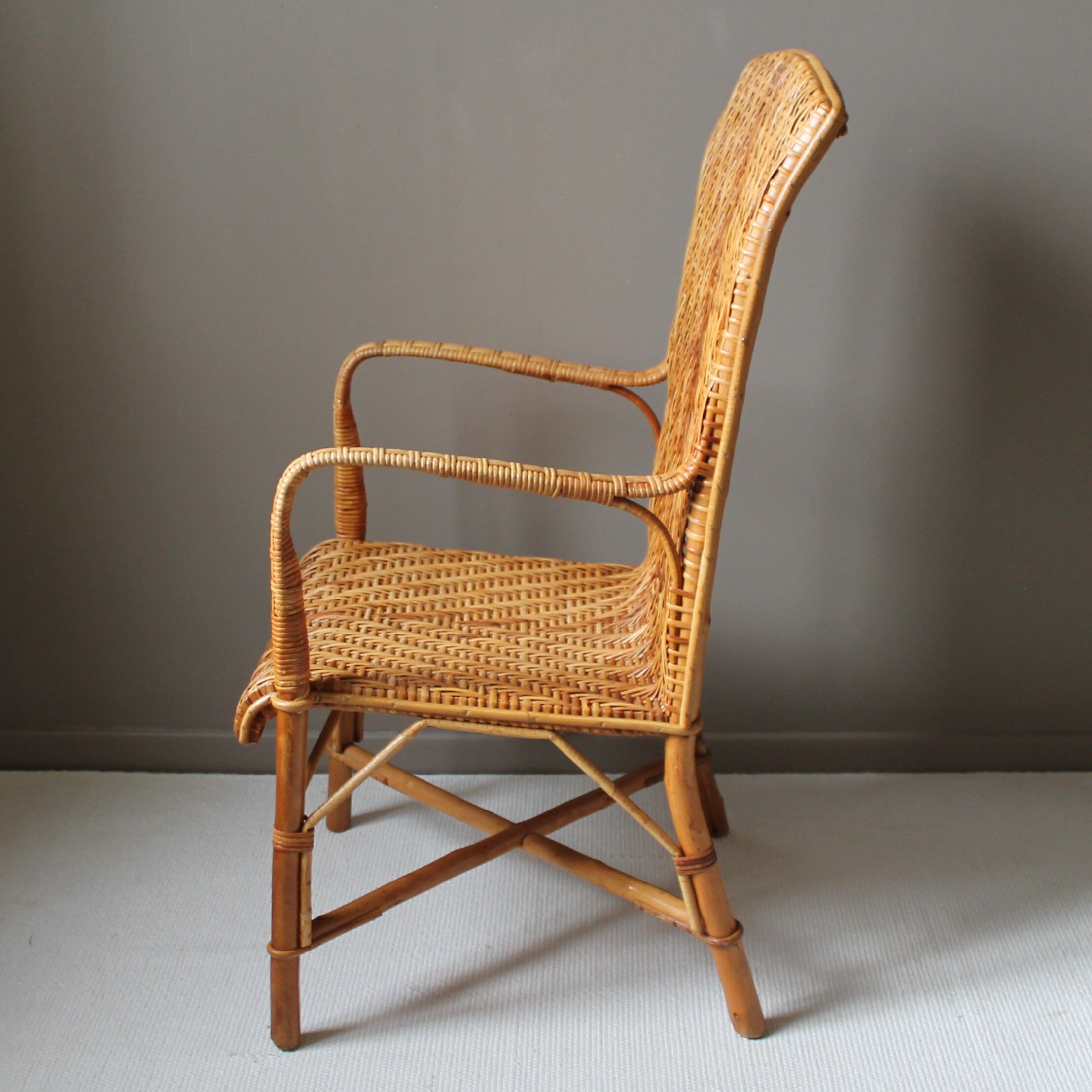 Vintage rattan armchair for adults