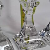 Set of 3 Villeroy & Boch Crystal Candle Holders - 11 cm, Engraved
