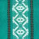 10 green cotton napkins - embroidered Basque-style designs