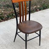 Chaise de bureau scandinave en acier et cuir
