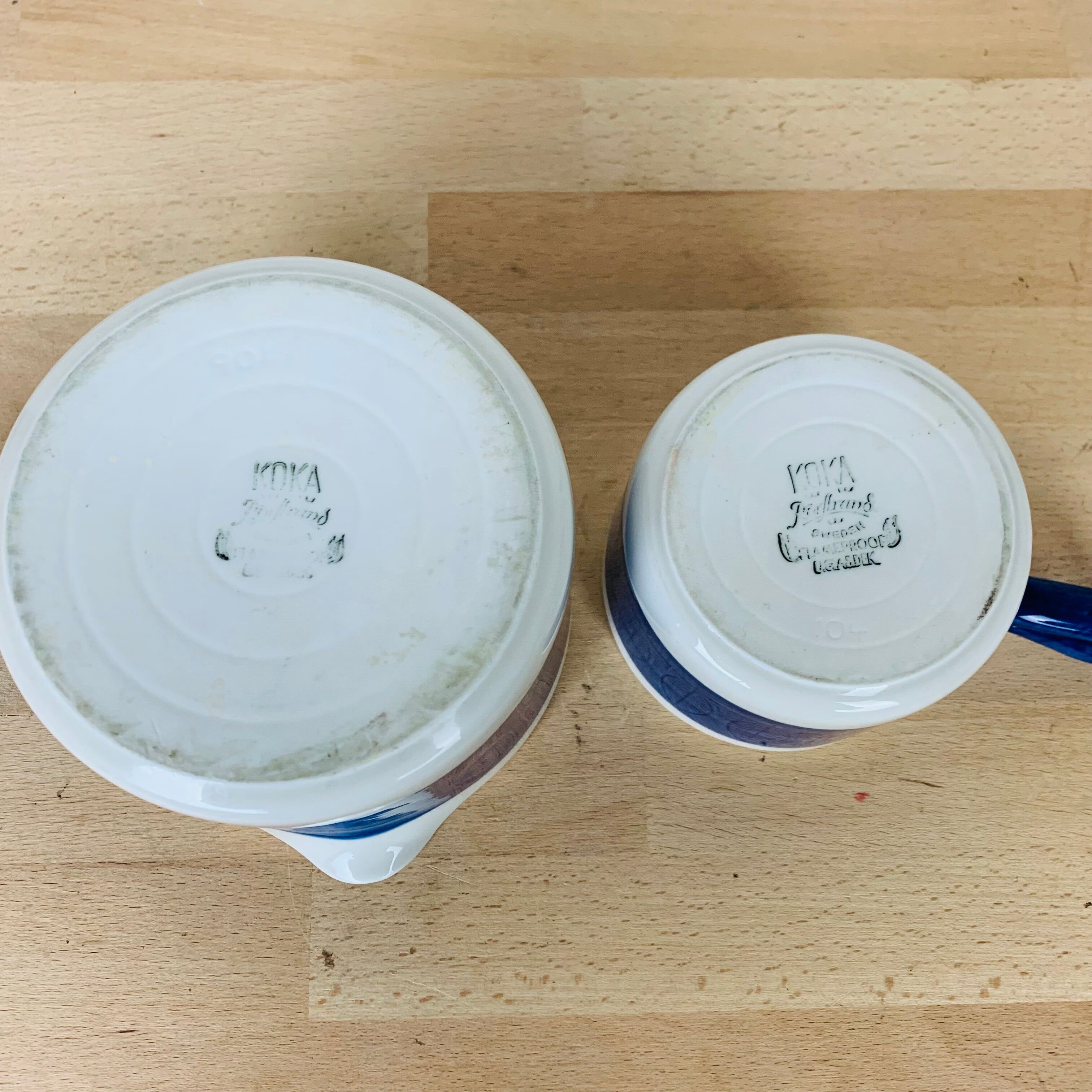 2 Koka ceramic saucières by Rörstrand Sweden, Scandinavian