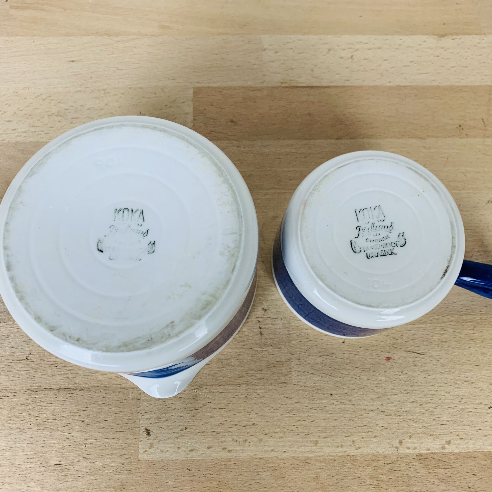2 saucières céramique Koka par Rörstrand Suède, scandinave