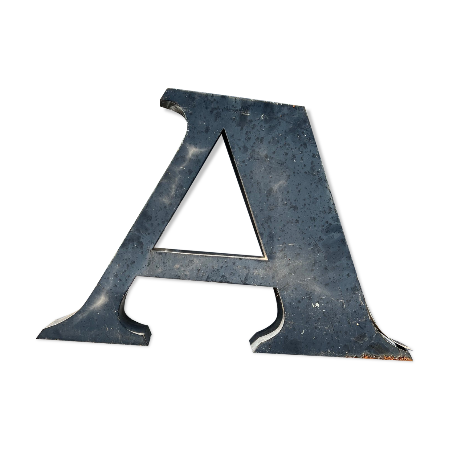 Letter a in galvanized metal height 45 cm