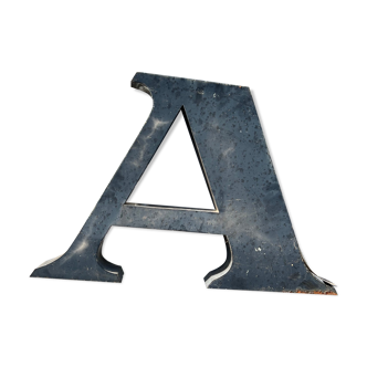 Letter a in galvanized metal height 45 cm