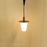 Lantern suspension in brass and opaline year 60