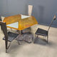Hand crafted steel and stone dining set, 1970s