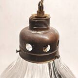 Large holophane industrial glass lamp from the 20s